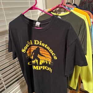Black Social Distance Champion T-Shirt